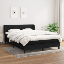 fekete szövet rugós ágy matraccal 140 x 190 cm ágy és ágykellék