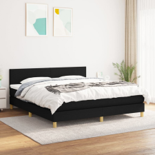  fekete szövet rugós ágy matraccal 180 x 200 cm ágy és ágykellék
