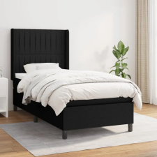  fekete szövet rugós ágy matraccal 80 x 200 cm ágy és ágykellék