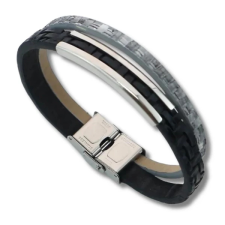  Fekete-szürke acél karkötő karkötő