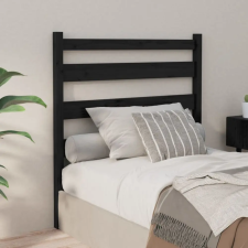  Fekete tömör fenyőfa ágyfejtámla 81 x 4 x 100 cm ágy és ágykellék