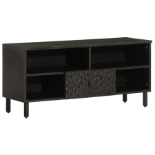 fekete tömör mangófa TV-szekrény 100 x 33 x 46 cm bútor