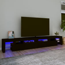  Fekete TV-szekrény LED-világítással 260x36,5x40 cm bútor