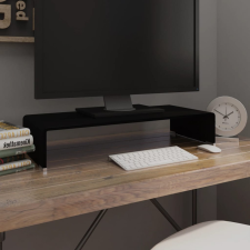  Fekete üveg TV/monitor állvány 70x30x13 cm tv állvány és fali konzol