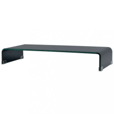  Fekete üveg TV/monitor állvány 80x30x13 cm kerti bútor