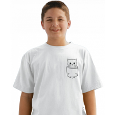  Fekete vonalas zseb állat (Cica) - Gyerek Póló gyerek póló