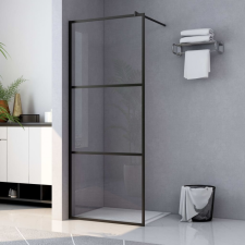  Fekete zuhanyfal átlátszó ESG üveggel 80 x 195 cm kád, zuhanykabin