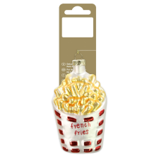  Felakasztható sültkrumpli üvegből 9,8 cm színes karácsonyfadísz