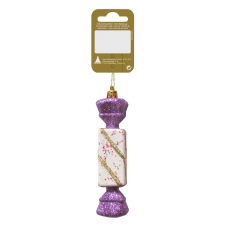  Felakasztható szaloncukor műanyagból 12 cm színes csillámos karácsonyfadísz