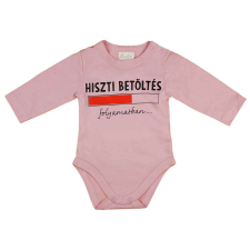 Feliratos hosszú ujjú baba body - 86-os méret kombidressz, body