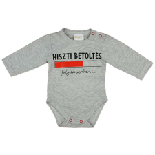 Feliratos hosszú ujjú baba body - 86-os méret kombidressz, body