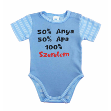 Feliratos rövid ujjú baba body kombidressz, body