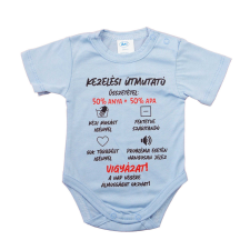 Feliratos rövid ujjú baba body kombidressz, body