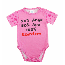  Feliratos rövid ujjú baba body kombidressz, body