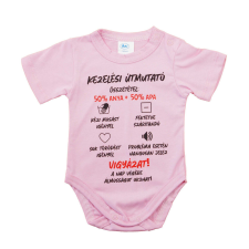 Feliratos rövid ujjú baba body kombidressz, body