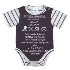 Feliratos rövid ujjú baba body kombidressz, body