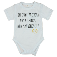 Feliratos rövid ujjú baba body kombidressz, body