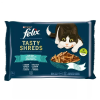 FELIX Állateledel alutasakos FELIX Tasty Shreds macskáknak 4-pack halas lazac-tonhal válogatás szószban 4x80g