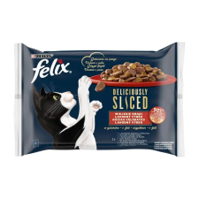  Félix Deliciously Sliced alutasakos macskaeledel, házias válogatás 4x80g macskaeledel