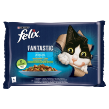  Felix Fantastic Halas Válogatás lazaccal, pisztránggal és zöldségekkel 12 x (4 x 85 g) macskaeledel
