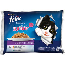  FELIX FANTASTIC Junior Csirkével/Lazaccal aszpikban nedves macskaeledel 4x85g macskaeledel