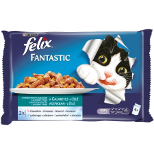 Félix Felix Fantastic Halas Válogatás lazaccal, lepényhallal 4 x 85 g macskaeledel