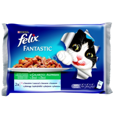 Félix Felix Fantastic - Lazac és Lepényhal aszpikban 4 x 85 g macskaeledel