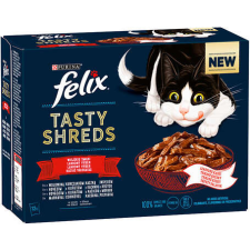 FELIX Shreds házias válogatás - Marhás, csirkés, kacsás és pulykás tépett falatok szószban macská... macskaeledel