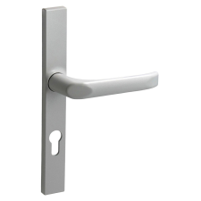  Felix szögletes Biztonsági Bejárati ajtókilincs 9006 Fehér alumínium 72mm PZ zár és alkatrészei