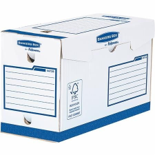 FELLOWES Archiválódoboz, extra erõs, A4+, 150 mm, FELLOWES "Bankers Box Basic", kék- fehér irattartó