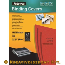 FELLOWES Hátlap, A4, 250 g, matt, FELLOWES &quot;Delta&quot;, piros, 25 db spirálozó gép