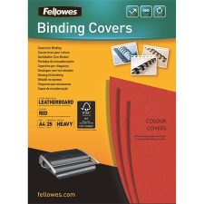 FELLOWES Hátlap, A4, 250 g, matt, FELLOWES &quot;Delta&quot;, piros, 25 db spirálozó gép