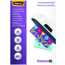 FELLOWES Lamináló fólia FELLOWES A/4 80 mikron matt 100/csom lamináló fólia