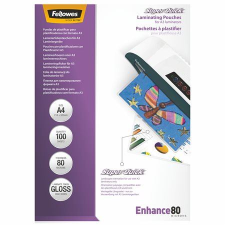 FELLOWES laminálógéphez fényes meleglamináló fólia 80 mikron, A4 (IFW54400 / 5440001) (5440001) lamináló fólia