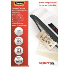 FELLOWES Meleglamináló fólia, 125 mikron, 75x105 mm, fényes, 100 db, FELLOWES lamináló fólia