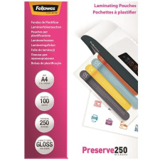FELLOWES Meleglamináló fólia, 250 mikron, A4, fényes, 100 db, FELLOWES lamináló fólia