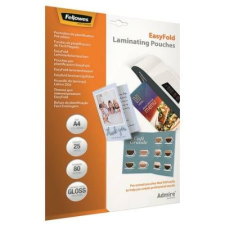 FELLOWES Meleglamináló fólia, 80 mikron, A4, fényes, 25 db, FELLOWES "Admire Easyfold" lamináló fólia