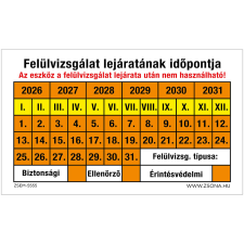  Felülvizsgálat lejáratának időpontja Öntapadós matrica 160x100 mm információs címke
