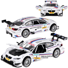 Fém BMW M3 DTM sportmodell 1:32 méretarányban hang- és fényhatásokkal autópálya és játékautó