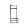  Fém előszoba fal TAYLOR 72x175 cm, fekete/rusztikus barna