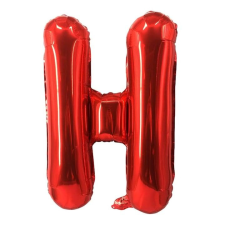  Fém fólia lufi S DEPOT®, H betű, piros, 40 cm party kellék