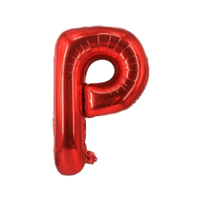  Fém fólia lufi S DEPOT®, P betű, piros, 40 cm party kellék