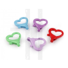  Fém karabiner színes szív 15 mm lyuk - 10 db