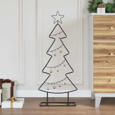 Fém karácsonyfa állvánnyal Fekete 90 cm Acél műfenyő