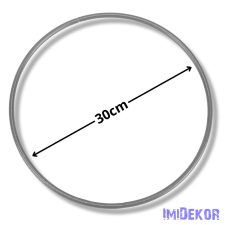  Fém karika 30 cm - Ezüst dekorációs kellék