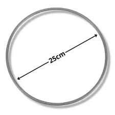  Fém karika ezüst 25cm dekorációs kellék