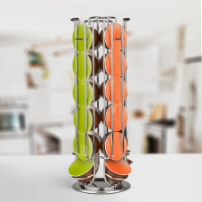 Fém kávékapszula tartó - 24 db Dolce Gusto kapszulához - króm kávéfőző kellék