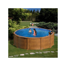  Fém keretű medence - Gre design, 350x120 cm, famintával medence