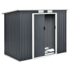  Fém kerti ház kerti tároló fémház antracit alapszerkezettel 213×130×173 cm 21055