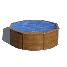 Fém medence szett vízforgatóval és létrával, Gre design mintával, 350x120 cm medence